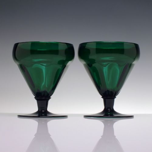 PAIR OF 19TH CENTURY BRISTOL GREEN GLASS RUMMERS C1860 - ADDITIONAL PHOTO 2