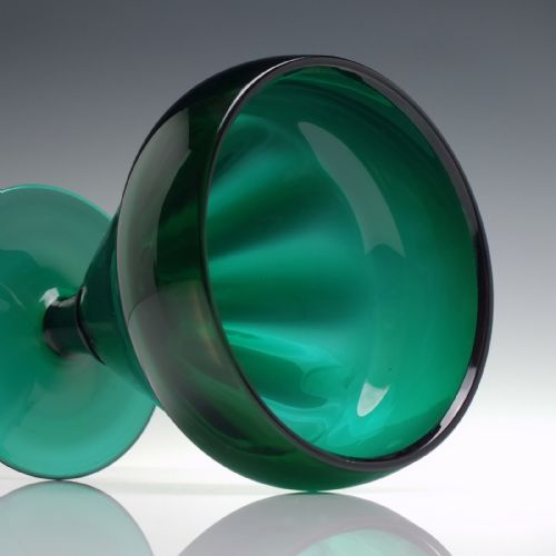 PAIR OF 19TH CENTURY BRISTOL GREEN GLASS RUMMERS C1860 - ADDITIONAL PHOTO 3