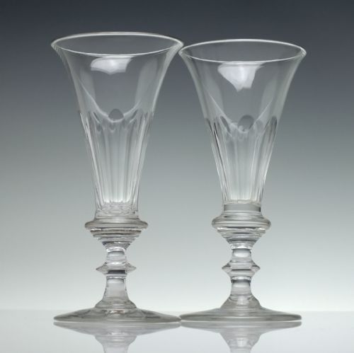 PAIR ANTIQUE 19TH CENTURY REGENCY CHAMPAGNE GLASSES C1820 - ADDITIONAL PHOTO 1