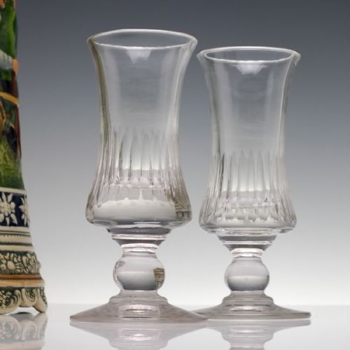 pair antique 19th century french absinth glasses c1850 - CATEGORY: ANTIQUE GLASS - DATED VICTORIAN