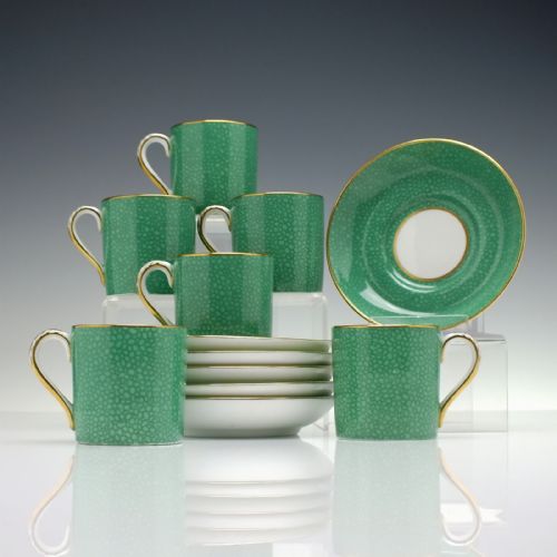six victorian coffee cups and saucers c1880 - CATEGORY: ANTIQUE CERAMICS - DATED VICTORIAN