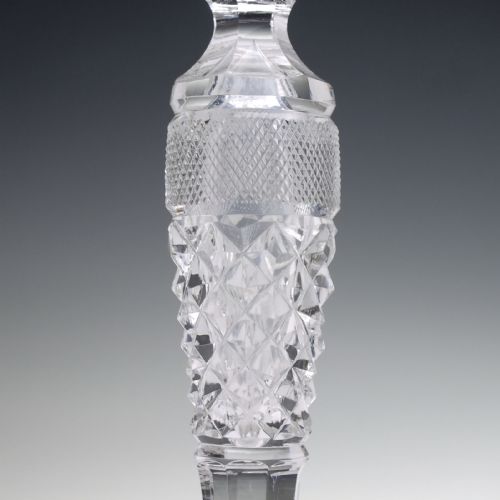 PAIR OF EDWARDIAN CRYSTAL CUT GLASS CANDLESTICKS C1900 - ADDITIONAL PHOTO 3