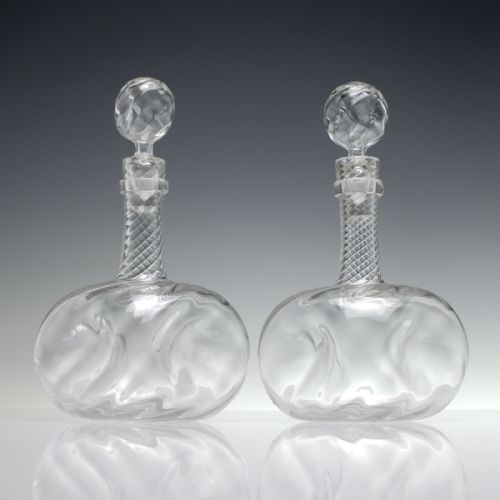 RARE SET OF MATCHING WRYTHEN GLASS DECANTERS AND CLARET JUG C1900 - ADDITIONAL PHOTO 3