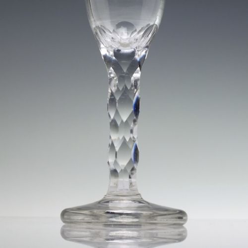 FACET CUT GEORGIAN WINE GLASS WITH FIRING FOOT C1780 - ADDITIONAL PHOTO 3