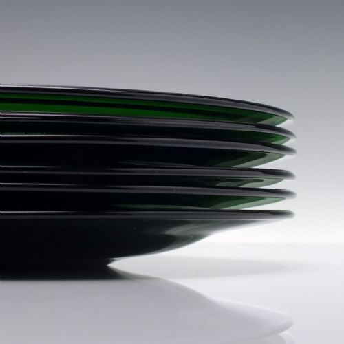 SIX ANTIQUE BRISTOL GREEN PLATES PLATES C19001930 - ADDITIONAL PHOTO 5