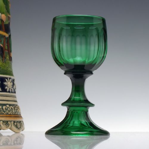 antique 19th century green wine glass c1860 - CATEGORY: ANTIQUE GLASS - DATED GEORGIAN