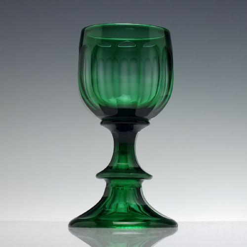 ANTIQUE 19TH CENTURY GREEN WINE GLASS C1860 - ADDITIONAL PHOTO 1
