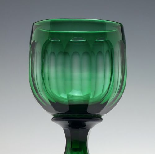 ANTIQUE 19TH CENTURY GREEN WINE GLASS C1860 - ADDITIONAL PHOTO 3
