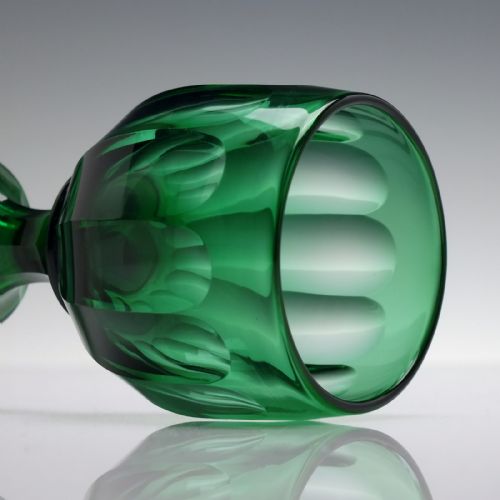 ANTIQUE 19TH CENTURY GREEN WINE GLASS C1860 - ADDITIONAL PHOTO 4