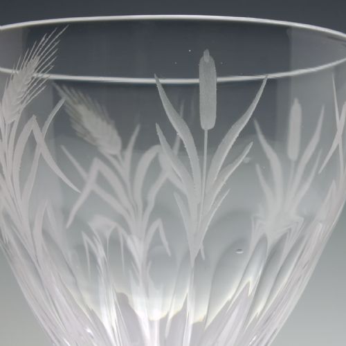 RARE ENGRAVED 19TH CENTURY PETAL MOULDED GLASS RUMMER C1800 - ADDITIONAL PHOTO 4
