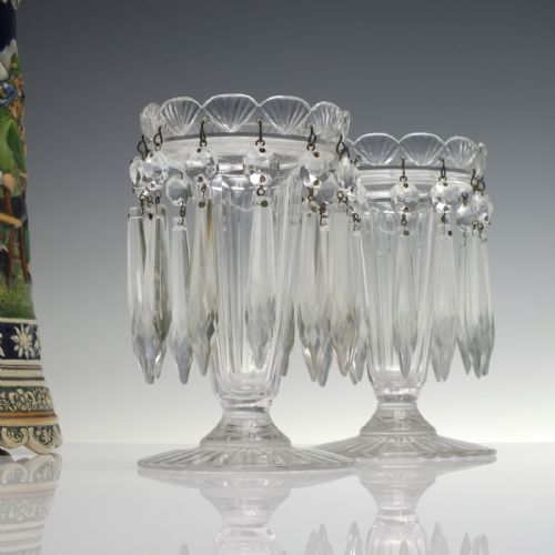 PAIR OF GEORGIAN GLASS LUSTRES C1820 - ADDITIONAL PHOTO 1