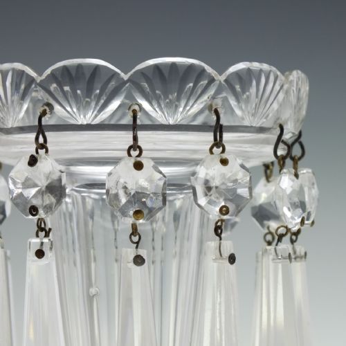 PAIR OF GEORGIAN GLASS LUSTRES C1820 - ADDITIONAL PHOTO 3