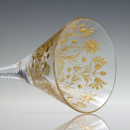 SIX ENGRAVED GILDED JOSEPHINENHUTTE WINE GLASSES C1900 - ADDITIONAL PHOTO 7