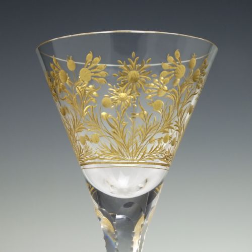SIX ENGRAVED GILDED JOSEPHINENHUTTE WINE GLASSES C1900 - ADDITIONAL PHOTO 8