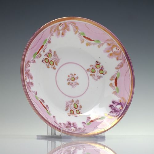SIX EARLY 19TH CENTURY LONDON STYLE TEA CUPS SAUCERS C1830 - ADDITIONAL PHOTO 3