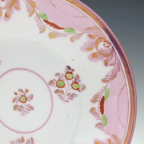 SIX EARLY 19TH CENTURY LONDON STYLE TEA CUPS SAUCERS C1830 - ADDITIONAL PHOTO 4