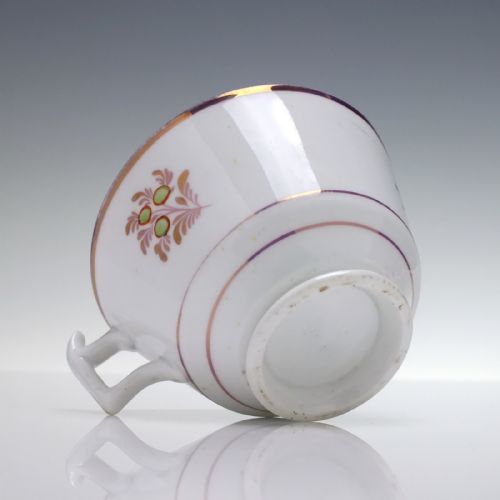 SIX EARLY 19TH CENTURY LONDON STYLE TEA CUPS SAUCERS C1830 - ADDITIONAL PHOTO 8