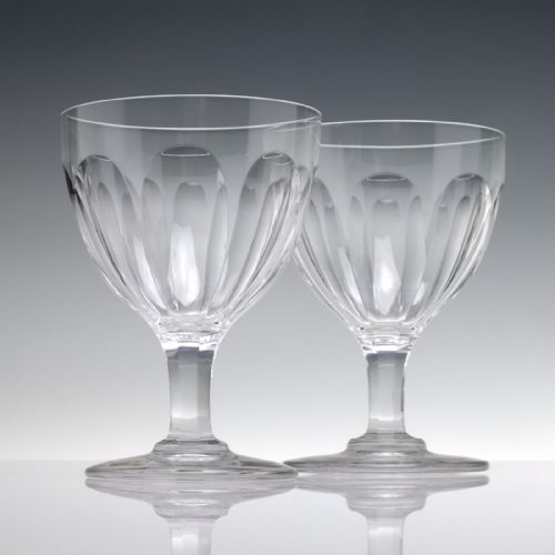 pair victorian slice cut rummers c1860 - CATEGORY: ANTIQUE GLASS - DATED VICTORIAN