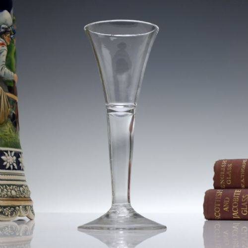 antique 18th century georgian hollow stem excise wine glass c1750 - CATEGORY: ANTIQUE GLASS - DATED GEORGIAN