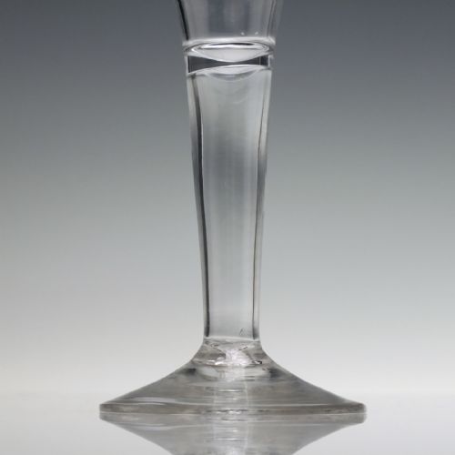 ANTIQUE 18TH CENTURY GEORGIAN HOLLOW STEM EXCISE WINE GLASS C1750 - ADDITIONAL PHOTO 3