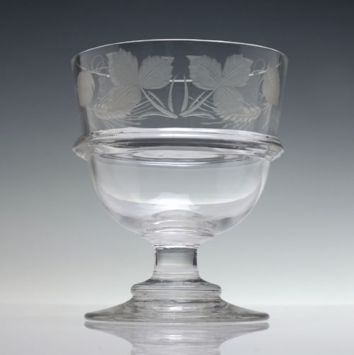 PAIR OF ANTIQUE ENGRAVED ALE GLASS RUMMERS C1920 - ADDITIONAL PHOTO 2