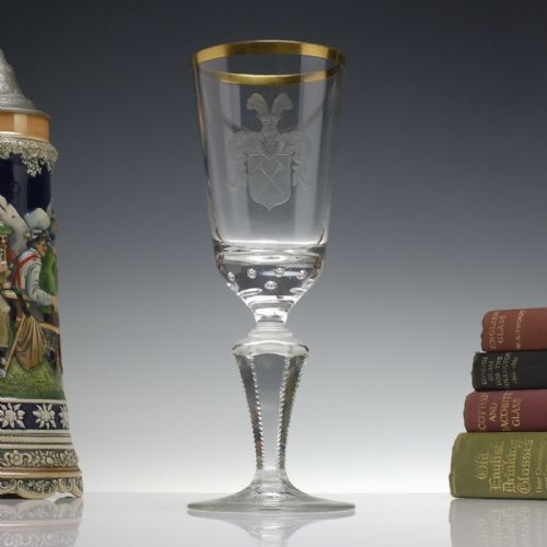 Large Engraved & Gilded Josephinenhutte Wine Goblet C1910
