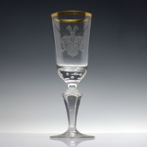 fig 1. Large Engraved & Gilded Josephinenhutte Wine Goblet c1910