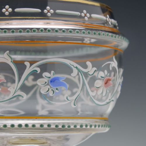 PAIR FRIEDRICH HECKERT GILDED AND ENAMELLED WINE GLASSES C1900 - ADDITIONAL PHOTO 2