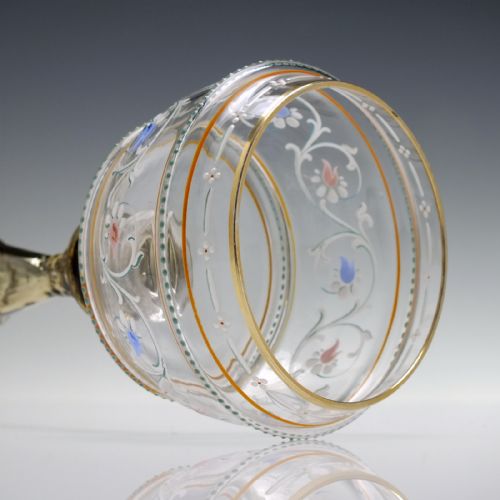 PAIR FRIEDRICH HECKERT GILDED AND ENAMELLED WINE GLASSES C1900 - ADDITIONAL PHOTO 3