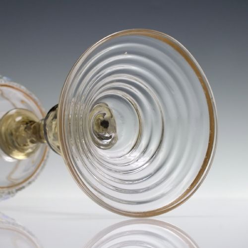 PAIR FRIEDRICH HECKERT GILDED AND ENAMELLED WINE GLASSES C1900 - ADDITIONAL PHOTO 4