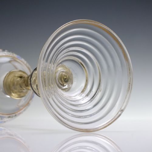 PAIR FRIEDRICH HECKERT GILDED AND ENAMELLED WINE GLASSES C1900 - ADDITIONAL PHOTO 5