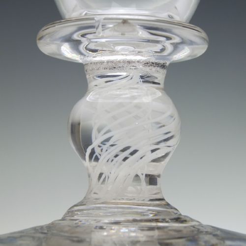 RARE OPAQUE TWIST GLASS RUMMER C1860 - ADDITIONAL PHOTO 3