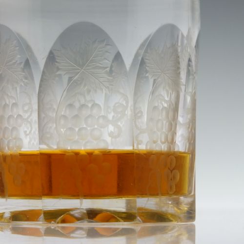 CUT AND ENGRAVED 19TH CENTURY WHISKY GLASS TUMBLER C1870 - ADDITIONAL PHOTO 2