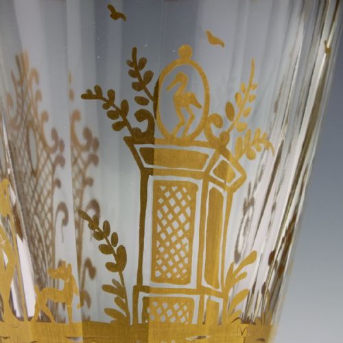 ANTIQUE CUT AND GILDED WINE GOBLET C1900 - ADDITIONAL PHOTO 7