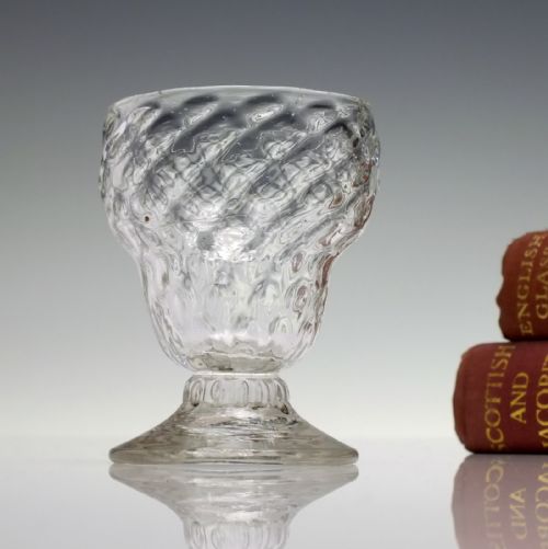 georgian honeycomb monteith or bonnet glass c1750 - CATEGORY: ANTIQUE GLASS - DATED GEORGIAN