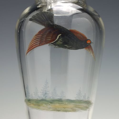 SCOTTISH RED GROUSE ART DECO GLASS COCKTAIL SHAKER C1930 - ADDITIONAL PHOTO 1