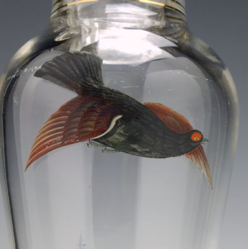 SCOTTISH RED GROUSE ART DECO GLASS COCKTAIL SHAKER C1930 - ADDITIONAL PHOTO 2