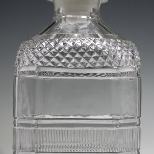 LARGE GEORGIAN FRAMED SQUARE GLASS DECANTER C1820 - ADDITIONAL PHOTO 2
