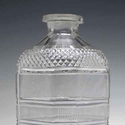 LARGE GEORGIAN FRAMED SQUARE GLASS DECANTER C1820 - ADDITIONAL PHOTO 4