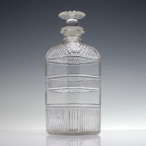 LARGE GEORGIAN FRAMED SQUARE GLASS DECANTER C1820 - ADDITIONAL PHOTO 5