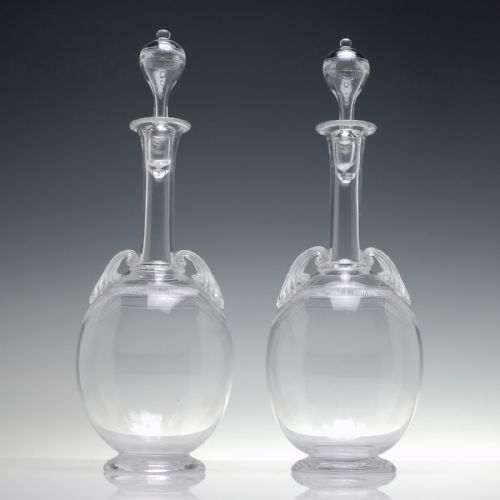 PAIR THOMAS WEBB SONS GLASS AMPHORA DECANTERS OCT 19TH 1867 - ADDITIONAL PHOTO 1