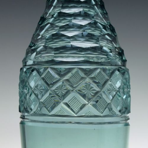 ANTIQUE 19TH CENTURY VICTORIAN TEAL GREEN GLASS SERVING BOTTLE C1860 - ADDITIONAL PHOTO 3