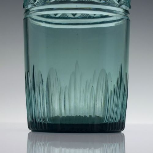 ANTIQUE 19TH CENTURY VICTORIAN TEAL GREEN GLASS SERVING BOTTLE C1860 - ADDITIONAL PHOTO 4