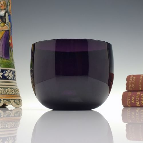 19th century amethyst glass finger bowl c1830 - CATEGORY: ANTIQUE GLASS - DATED 19TH CENTURY