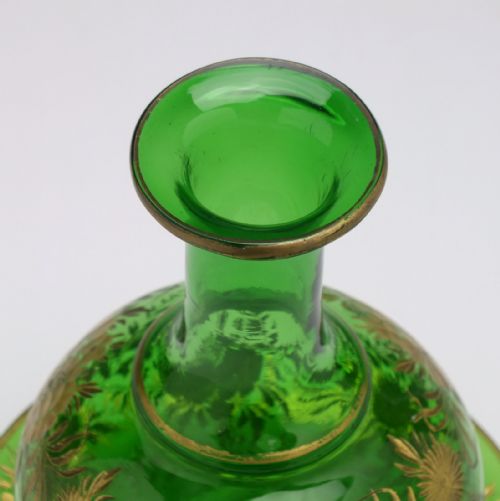 RARE BOHEMIAN ENGRAVED GILDED GLASS WINE CARAFE C1860 - ADDITIONAL PHOTO 4
