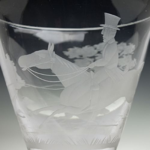 ANTIQUE EDWARDIAN ENGRAVED WINE GLASS GOBLET C1910 - ADDITIONAL PHOTO 5