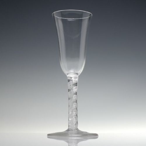 ANTIQUE GEORGIAN OPAQUE TWIST ALE GLASS C1760 - ADDITIONAL PHOTO 1