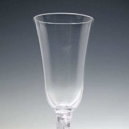 ANTIQUE GEORGIAN OPAQUE TWIST ALE GLASS C1760 - ADDITIONAL PHOTO 4