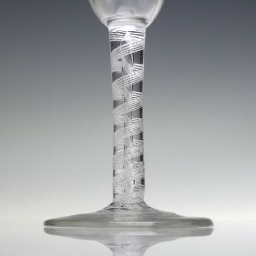 ANTIQUE GEORGIAN OPAQUE TWIST ALE GLASS C1760 - ADDITIONAL PHOTO 5