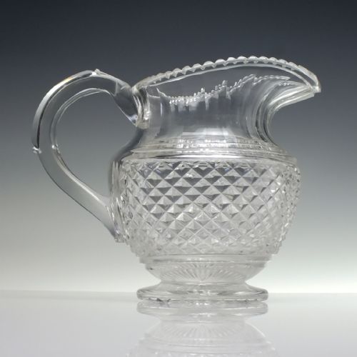 ANTIQUE 19TH CENTURY CUT GLASS WATER JUG C1820 - ADDITIONAL PHOTO 2